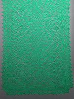 Оренбургский пуховый ажурный палантин зеленый, арт. A 12040-12