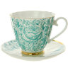 Чашка с блюдцем чайная форма Гвоздика рисунок Лето зеленое ИФЗ